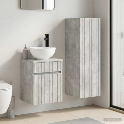 vidaXL Комплект мебели за баня 2 бр. Бетонно сиво 33 x 34, 5 x 100 см (3406136)