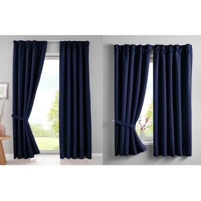 Дрейпари БГ Затъмняваща завеса "Блекаут", за окачване на релса или тръбен корниз, цвят Тъмно Син, височина 160, 225 и 245см. ширина 140 и 295см. код-202020617 Цена от 31.98лв