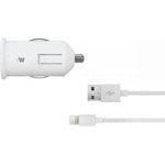 Just Wireless Зарядно за кола с USB изход и Lightning кабел за iPhone, iPad и устройства с Lightning порт - Just Wireless Lightning 2.1A USB Car Charger (бял) (3471, 06302)