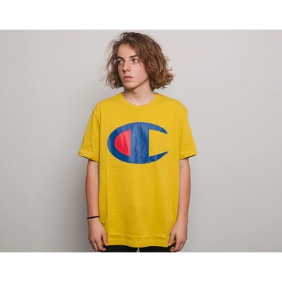 Champion Crewneck t-shirt Huge Logo Acid Yellow 211984 YS031 WAX