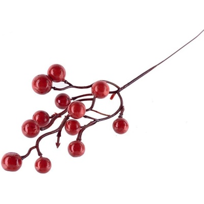 MagicHome Větvička Vánoce Berries červená 27 cm