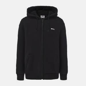Slazenger Мъжки суичър Slazenger Borg Lined Fleece Hoodie Mens - Black