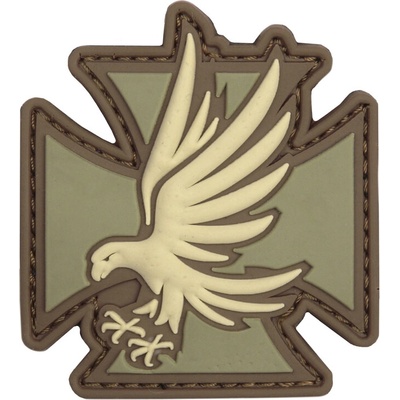 Gumová nášivka 101 Inc Iron Eagle (železný kríž) - coyote