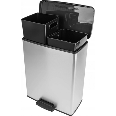 Curver DECO BIN DUO 26L+26L Odpadkový koš stříbrný 01129-C70 – Zboží Dáma