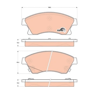 TRW Sada brzdových platničiek kotúčovej brzdy GDB1843