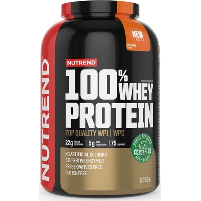 Nutrend 100% Whey Protein, портокал, 2250 g, Nutrend