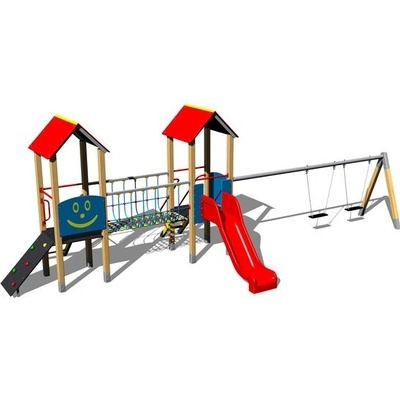 Playground System zostava so šmýkačkou a dvojhojdačkou 4U225D-10