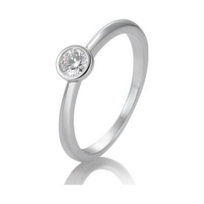 Sofia Diamonds prsteň z bieleho zlata s diamantom BE41 85129-9