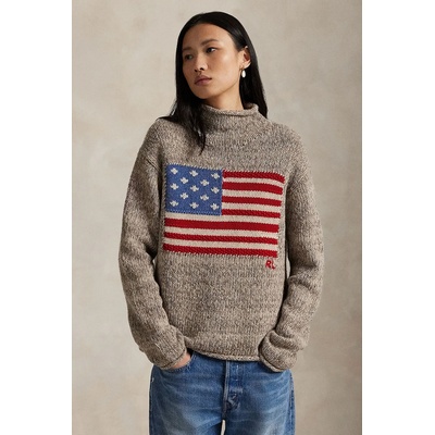 Ralph Lauren пуловер с ниско поло дамски с вълна (211978328)