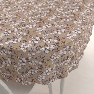 Biante oválny obrus PML-036 Popínavé kvety na hnedom 120x200cm