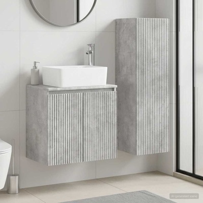 vidaXL Комплект мебели за баня 2 бр. Бетонно сиво 33 x 34, 5 x 100 см (3406126)
