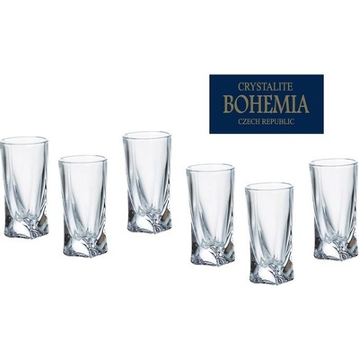 CRYSTALITE BOHEMIA BOHEMIA QUADRO POHÁR NA LIKÉR 6 x 50 ml