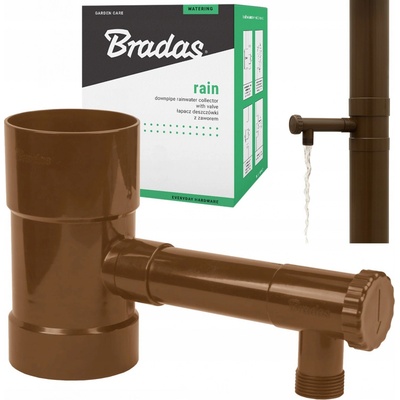 Bradas Sběrač dešťové vody s ventilem 80 mm hnědý – Zboží Mobilmania