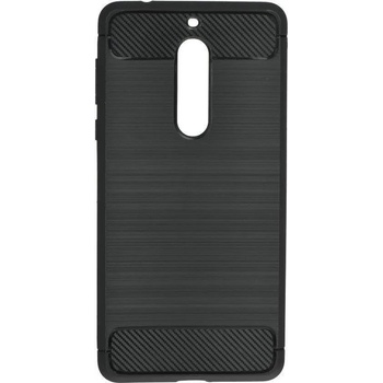 Forcell Противоударен Силиконов Калъф за NOKIA 5, FORCELL Carbon Case, Черен (5901737866059)