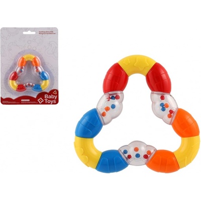 Teddies Chrastítko/kousátko trojúhelník flexibilní plast 10x10cm na kartě