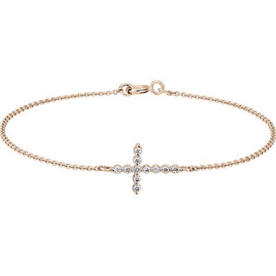Tiami z růžového zlata s diamanty Little Cross BLCP20030