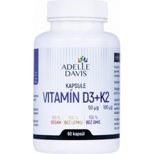 Adelle Davis Vitamín D3 50 mcg + K2 100 mcg 60 kapslí