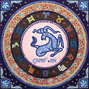  Диамантен Гоблен "Зодия Козирог" - 35 x 35 см, Специални мъниста