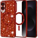 Techsuit - Луксозен блясък MagSafe - Samsung Galaxy S25 Edge - Червен (KF2346864)