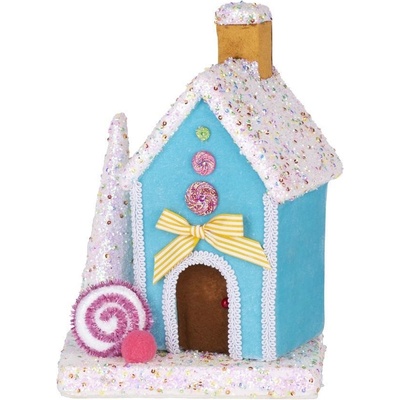 MagicHome Dekorace Candy Line domek modrý 27 cm
