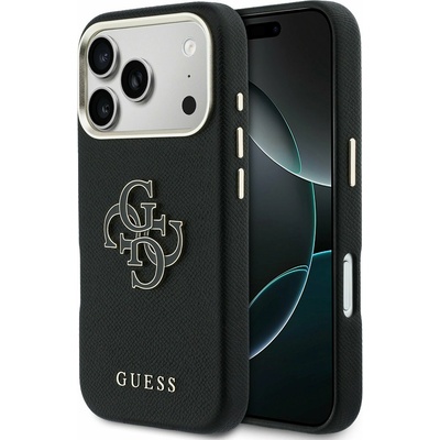 GUESS PU Resin Logo Задний калъф за iPhone 17 Pro Max Black Guess | Cheren | МЪЖЕ | UNI