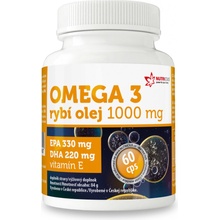 Nutricius Omega 3 Rybí olej 1000 mg EPA 330 mg DHA 220 mg + vitamín E 60 kapslí