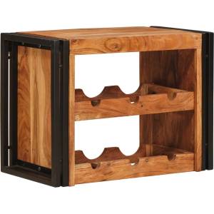 vidaXL Винен рафт Кафяво 60 x 45 x 33 см Солидно акациево дърво (4104755)