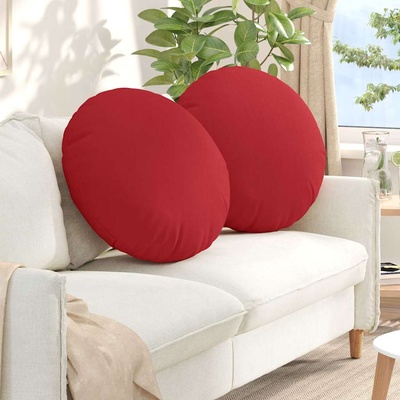 vidaXL Възглавници за седалки 2 pcs Червено Ø80 x 29 см текстил (42014243)