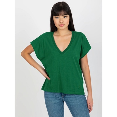 jednofarebné tričko DO V TW TS 2005.43 DARK GREEN