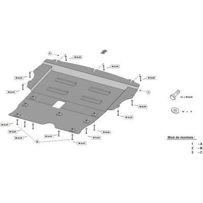 Kryt pod motor a převodovku CITROËN C3 PICASSO MPV - Plech - – Hledejceny.cz