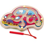 Viga Toys Дървен магнитен лабиринт с топчета, Viga - Кола (50163)