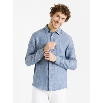 Celio Синя мъжка ленена риза Celio Daflix Celio | Sin | МЪЖЕ | XS