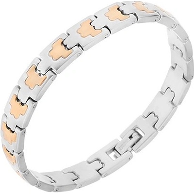 Šperky eshop ocelový články stříbrno-zlaté barvy ornamenty SP36.22