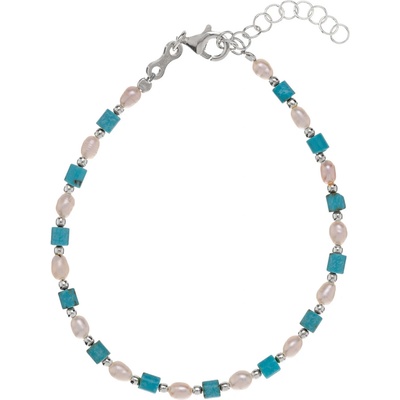 Alisia stříbrný náramek s tyrkysem a perlami AL4534-Argento