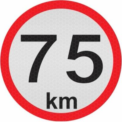 Reflexná samolepka rýchlosť 75 km, priemer 200 mm