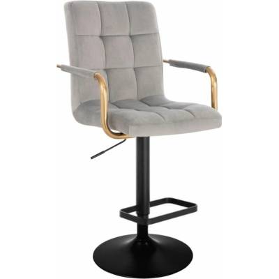 LuxuryForm Design Verona Gold Velur na čiernom tanieri svetlo šedá