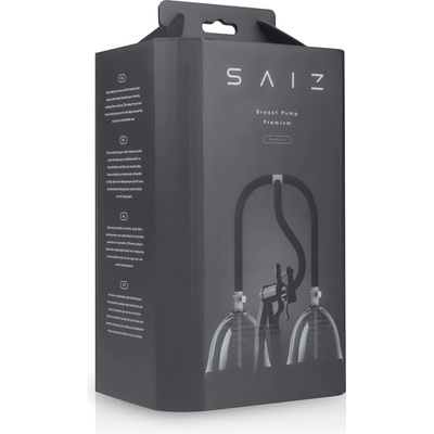 SAIZ Premium - двойна помпа за гърди - малка (прозрачна-черна)