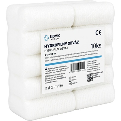 Zhejiang Hongyu Medical Commodity Co., Ltd. (CHN) BIOMIC Nesterilný obväz 6 cm x 5 m 10 ks