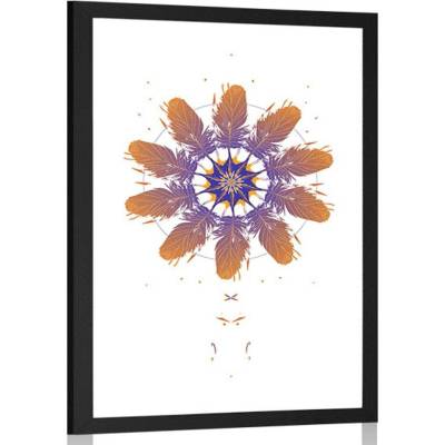 Plakát s paspartou hravá abstrakce s pírkama - 40x60 no frame