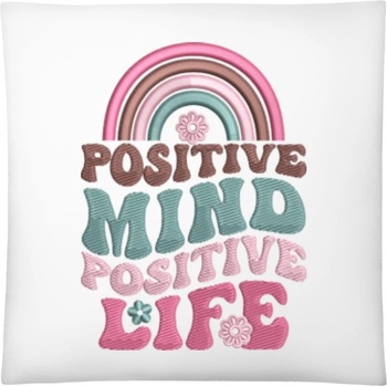 Darčeky PrintEQ Štvorcový Vankúš Pozitívna myseľ život Biela 40x40