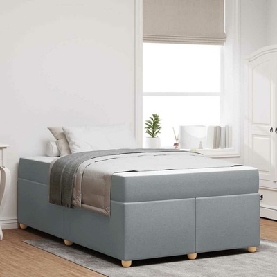 zahrada-XL 3399342 Rám postele s matrací Světle šedá textil