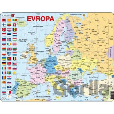 Puzzle MAXI - Mapa Evropy (na šířku) - Larsen
