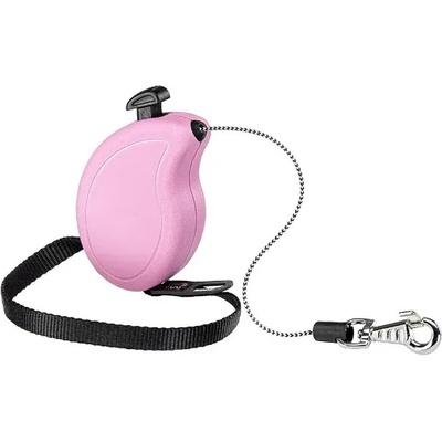 Ferplast Flippy One Cord MINI - Автоматичен повод за кучета, 3 метра въже за кучета до 8 кг. - розов