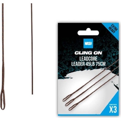 Nash Montáž Cling On Unleaded Leader 75 cm 45 lb 3 ks
