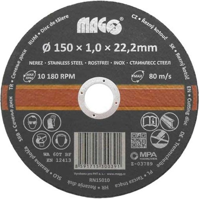 Magg Řezný kotouč na nerez 150 x 1,0 x 22,2 mm RN15010
