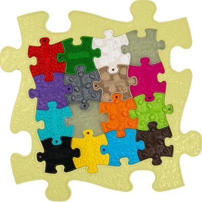 Muffik Ortopedická podložka Puzzles in Puzzle pastelová žltá