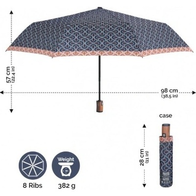 Perletti 21752 Fantazia deštník dámský skládací plně automatický zelený lem