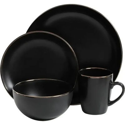 Сервиз от 16 части Elegance Ceramic - сервиз за 4, черно (754567890-0)