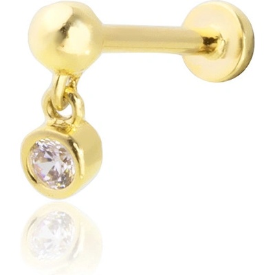 Lillian Vassago Zlatý piercing labreta zdobená zirkonem LLV92-GPI031LB