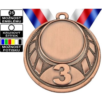 Medaile MD43 bronz s trikolórou